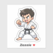 Punching Karate Student Sticker (Vel)