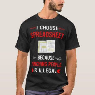 Punching Spreadsheet Tabellen T-shirt