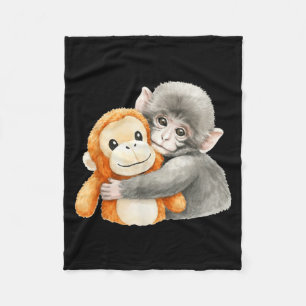 Punchkung de aap die knuffelvriend-meme vasthoudt fleece deken
