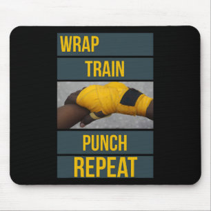 Punchy Graphics Wrap Train Punch Herhaal, Boksen Muismat