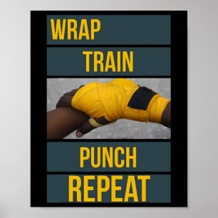 Punchy Graphics Wrap Train Punch Repeat, Boksen Ki Poster