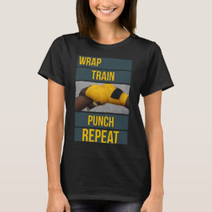 Punchy Graphics Wrap Trein Stomp Herhaal, Boksen T-shirt