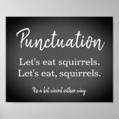Punctuatie Commas Funny Chalk Board Poster (Voorkant)