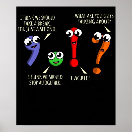 Punctuatie Marks English Language Teacher Student Poster (Voorkant)