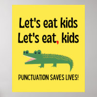 Punctuatie redt levens - laten we Kinder eten