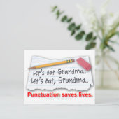 Punctuatie slaat levens op briefkaart (Staand voorkant)