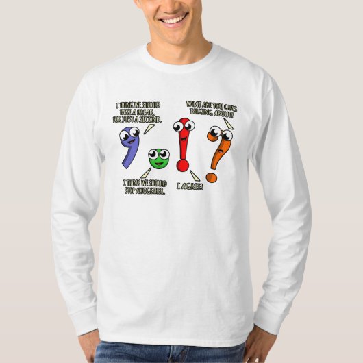 Punctuation Marks English Language Teacher Student T-shirt (Voorkant)