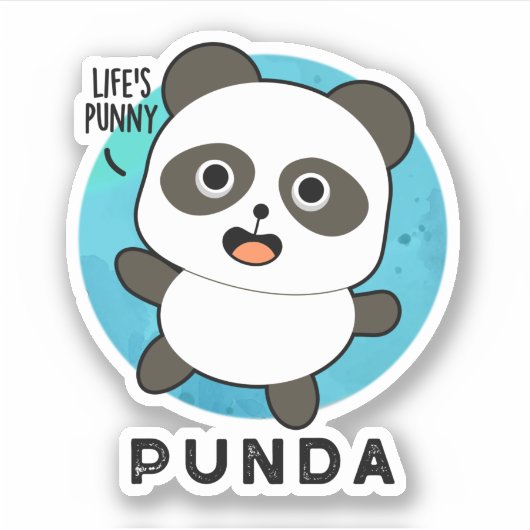Punda Funny Animal Panda Pun Sticker (Voorkant)