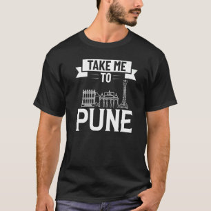 Pune India City Skyline Map Revel T-shirt
