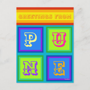 Pune India kleurrijke vakantie Briefkaart