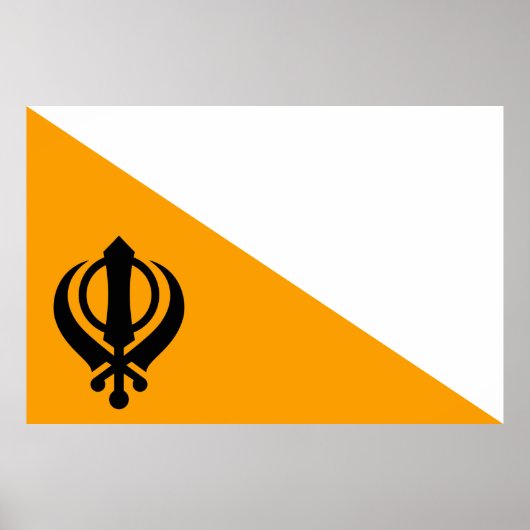 Punjab Sikh Heilige Vlag Sikhisme Nishan Sahib Poster (Voorkant)