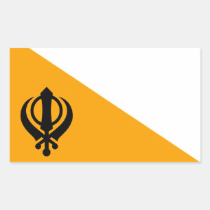 Punjab Sikh Heilige Vlag Sikhisme Nishan Sahib Rechthoekige Sticker