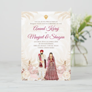 Punjabi huwelijksuitnodigingen & Anand Karaj kaart