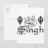 Punjabi Khanda Sikh Khalsa Design Merchandise Briefkaart (Voorkant / Achterkant)
