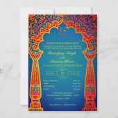 Punjabi Sikh Bruiloft Anand Karaj Golden Kaart (Voorkant)