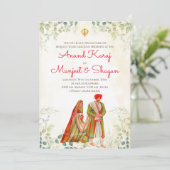 Punjabi-trouwkaarten en uitnodigingen van Anand Ka (Staand voorkant)