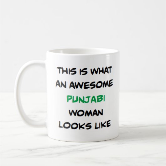 punjabi woman, awesome coffee mug (Gauche)