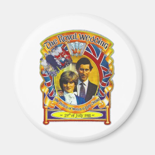  Punk 80's koninklijke bruiloft Charles en Di Magneet (Voorkant)