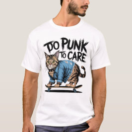 Punk Amerikaanse Wirehair Cat op Skateboard T-shirt