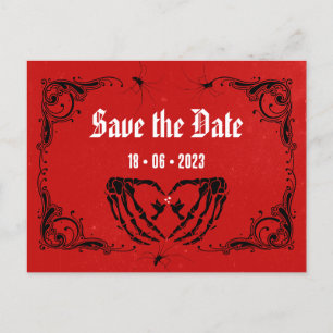 Punk bruiloft Save the Date Red Aankondigingskaart