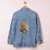Punk Cat Denim Jacket-Stylish Rocker Design (Hangar)