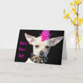 Punk Chihuahua Bonne carte de voeux du patron pour (Fleur jaune)