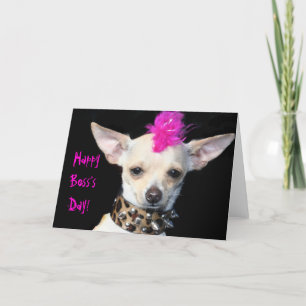 Punk Chihuahua Bonne carte de voeux du patron pour