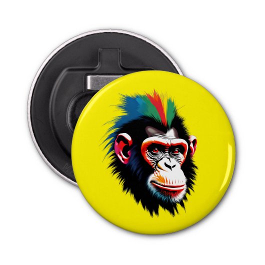 Punk chimp button flesopener (Voorkant)
