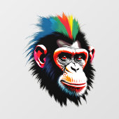 Punk chimp raamsticker (Vel)