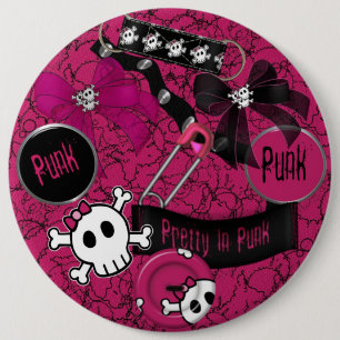 PUNK COLOSSAL, 6-inch pinknoppen Ronde Button 6,0 Cm