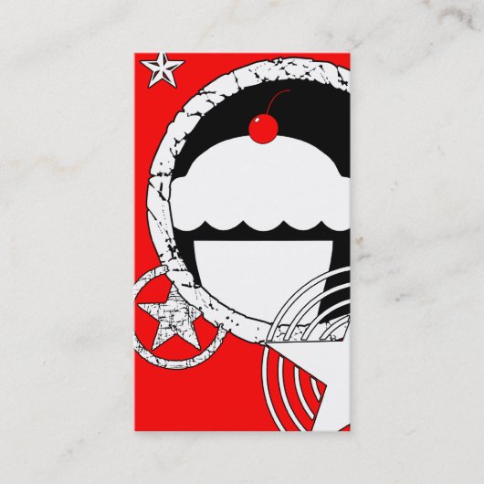 punk cupcake visitekaartje (Voorkant)