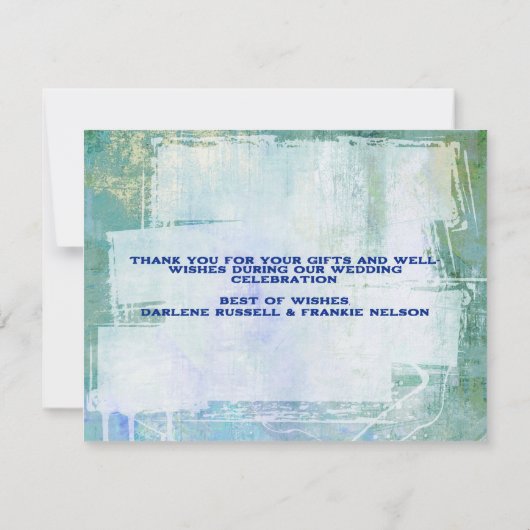 Punk Graffiti Rock and Roll bruiloft Bedankkaart (Achterkant)