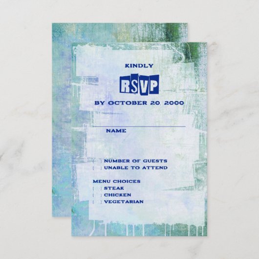 Punk Graffiti Rock and Roll bruiloft RSVP Kaartje (Voorkant / Achterkant)