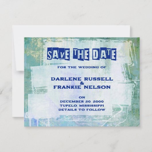 Punk Graffiti Rock and Roll bruiloft Save The Date (Voorkant)