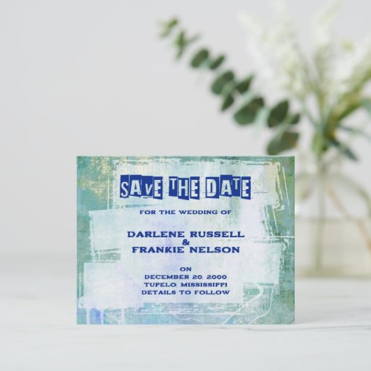 Punk Graffiti Rock and Roll bruiloft Save The Date (Staand voorkant)