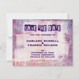 Punk Graffiti Rock and Roll bruiloft Save The Date