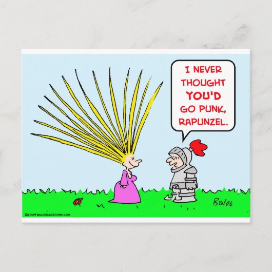 punk haar van rapunzel briefkaart (Voorkant)