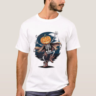 Punk Halloween geklede pompoen T-shirt