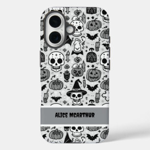 Punk Halloween Trick or treat Custom Name iPhone 16 Hoesje