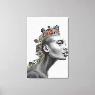 Punk House Haarmeisje Canvas Print