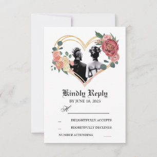 Punk huwelijk RSVP kaartje