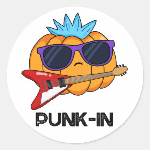 Punk-in Funny Punk Rock Pumpkin Pun Ronde Sticker