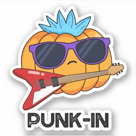 Punk-in Funny Punk Rock Pumpkin Pun Sticker (Voorkant)