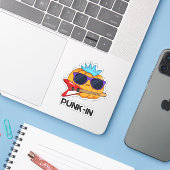 Punk-in Funny Punk Rock Pumpkin Pun Sticker (Laptop met iPhone)
