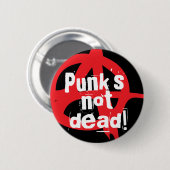 Punk is niet dood. ronde button 5,7 cm (Voorkant /achterkant)