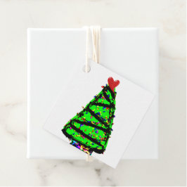 Punk kerstboom bedankjes labels