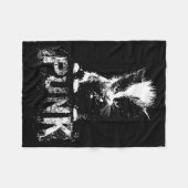 Punk Kitten Cat With Mohawk Nge Gothic Design  Fleece Deken (Voorkant (Horizontaal))