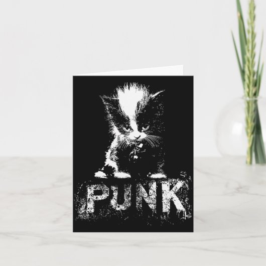 Punk Kitten Cat With Mohawk Nge Gothic Design Kaart (Voorkant)