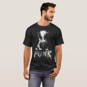 Punk Kitten Cat With Mohawk Nge Gothic Design T-shirt (Voorkant volledig)