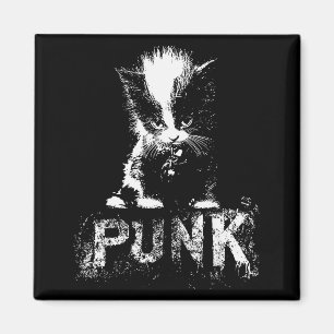 Punk Kitten Kat Met Mohawk Nge Gothisch Ontwerp Magneet